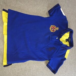 Ralph Lauren Kids Blue Polo with Yellow Trim 6